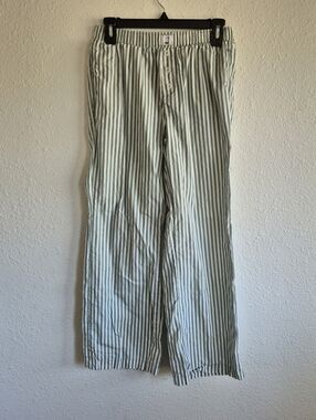 Happily Grey Boutique Green and White Striped Womens Pants Size Small